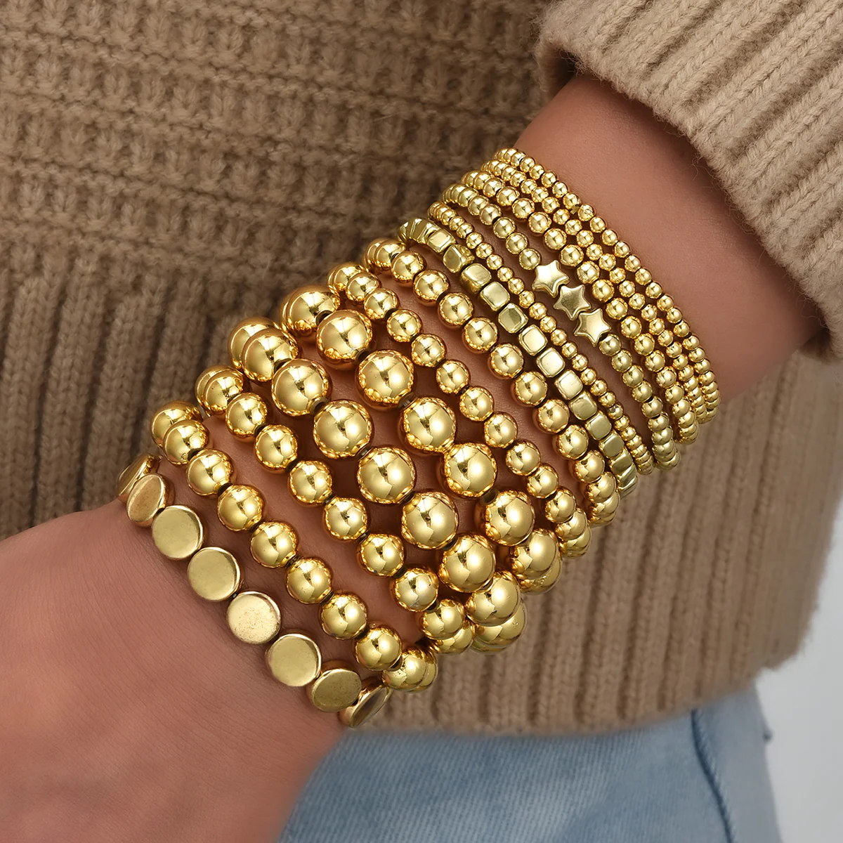 13pc Vintage CCB Beaded Bracelet Set