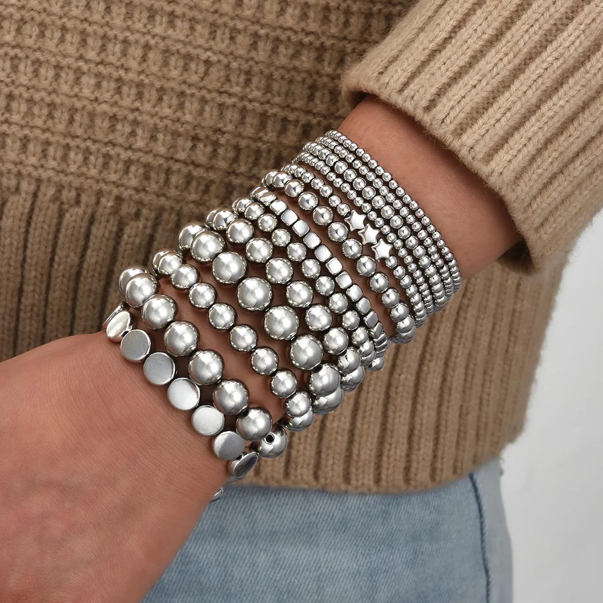 13pc Vintage CCB Beaded Bracelet Set - Image 2