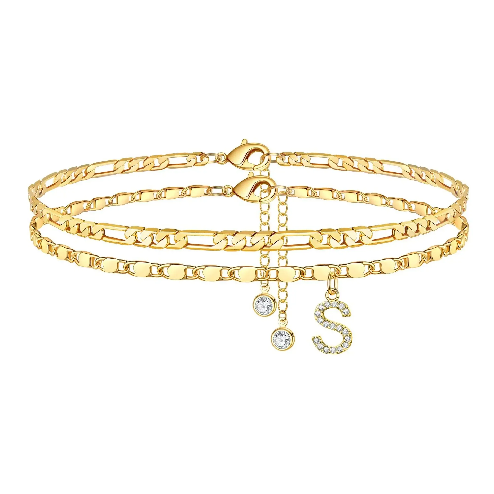 Figaro Initial Letter Anklet Set - Image 13