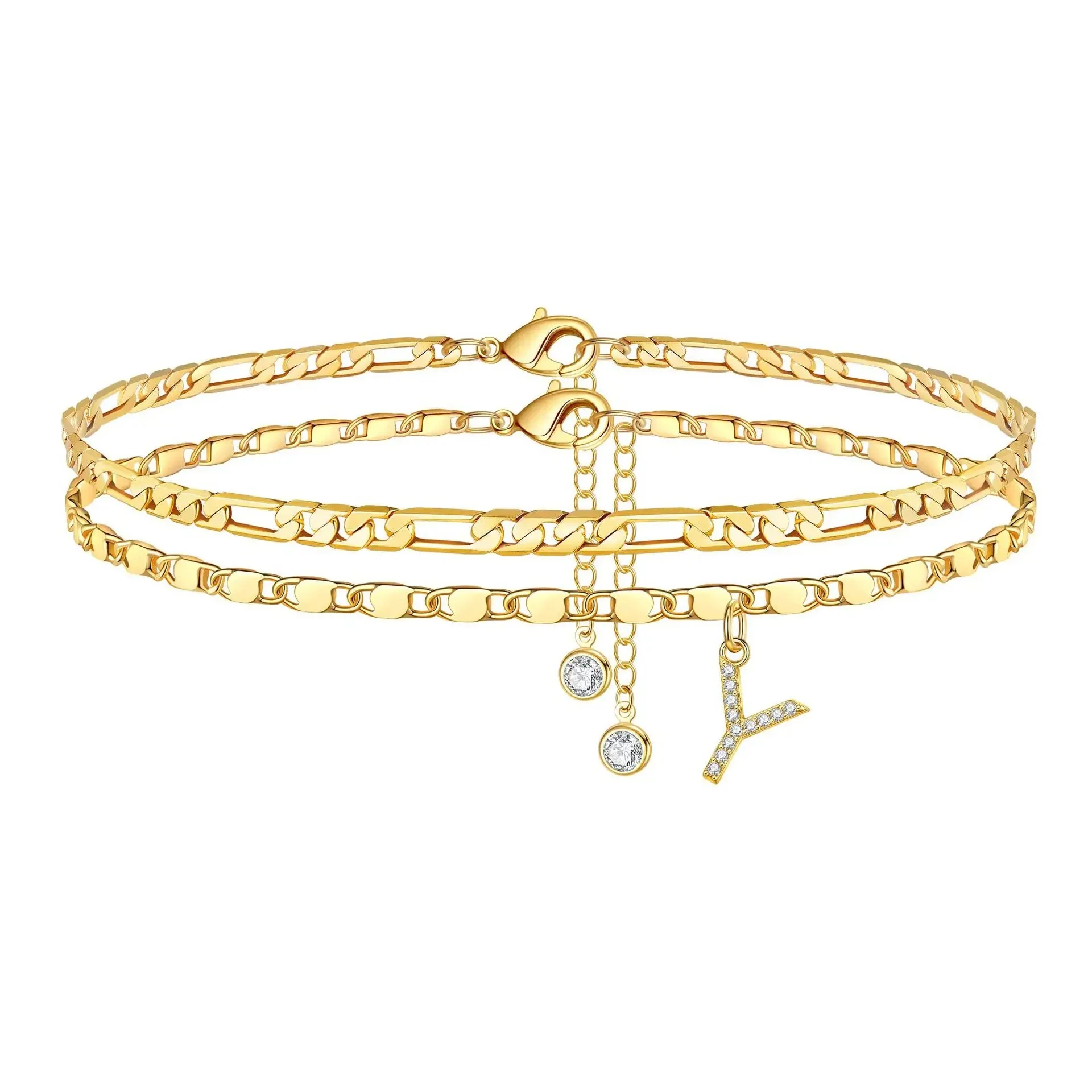 Figaro Initial Letter Anklet Set - Image 18