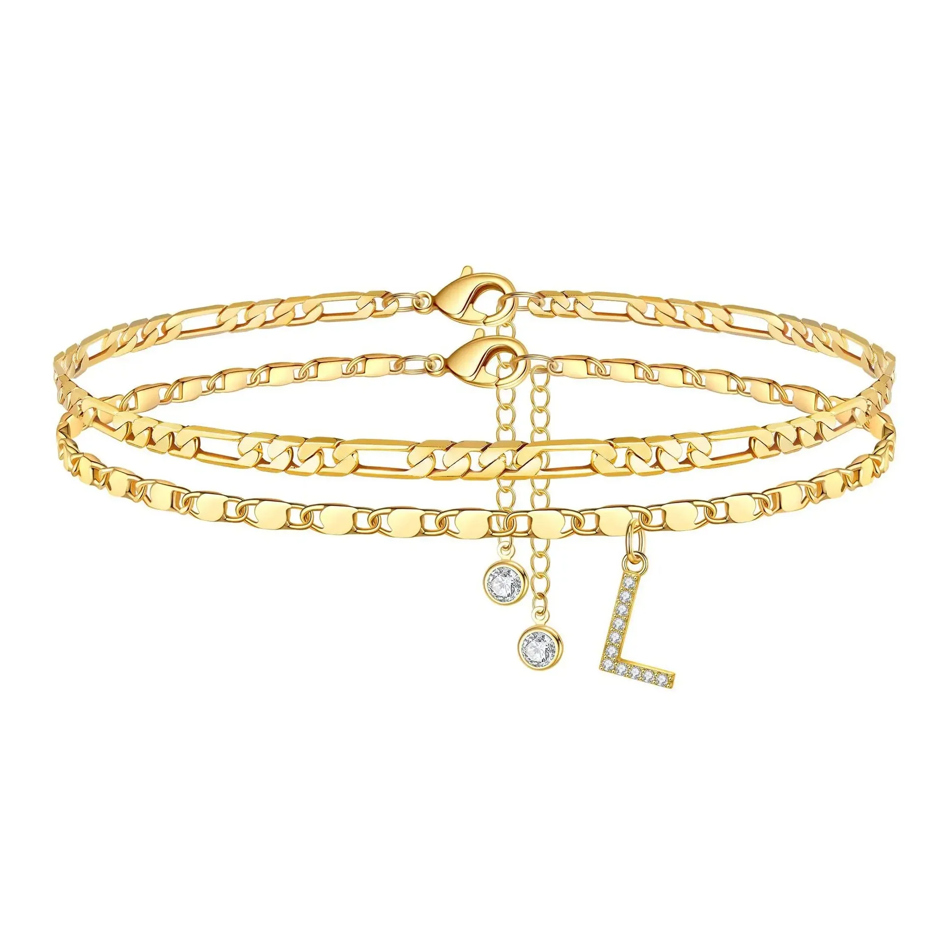 Figaro Initial Letter Anklet Set - Image 5