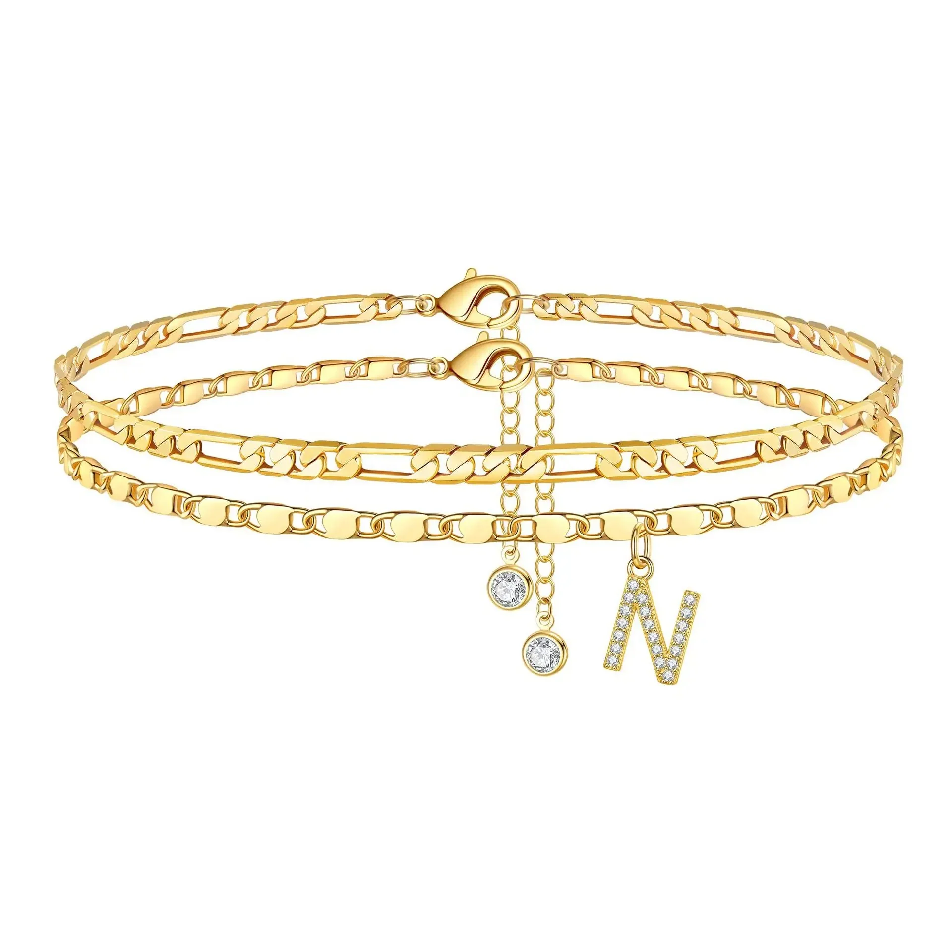 Figaro Initial Letter Anklet Set - Image 7