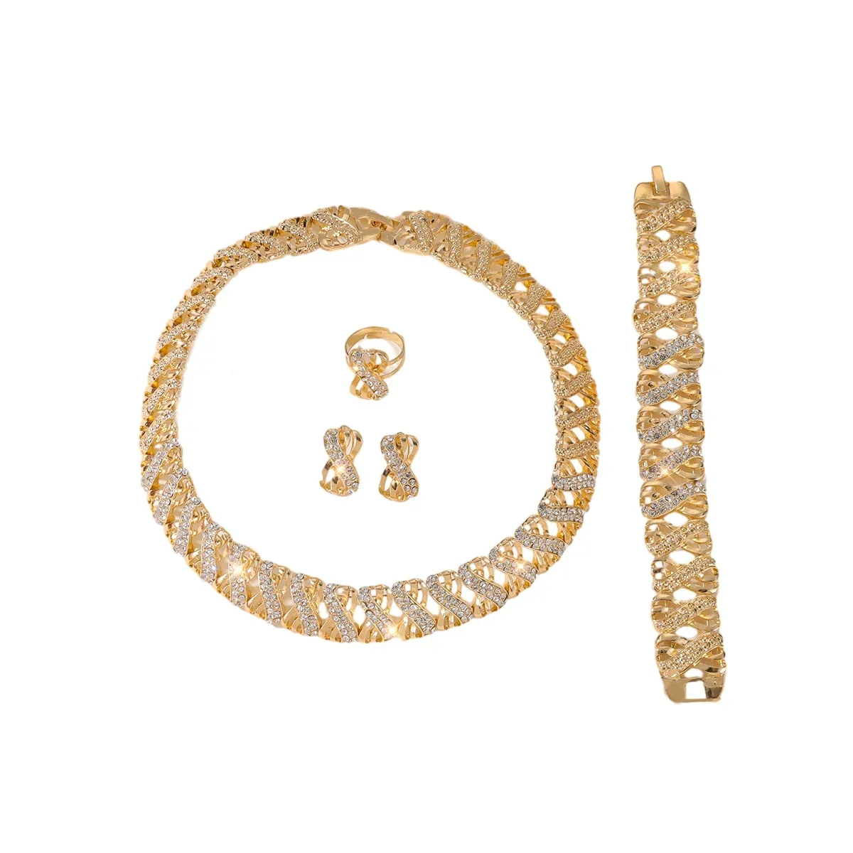 18k Gold Plated Bridal Jewelry Set - Image 3