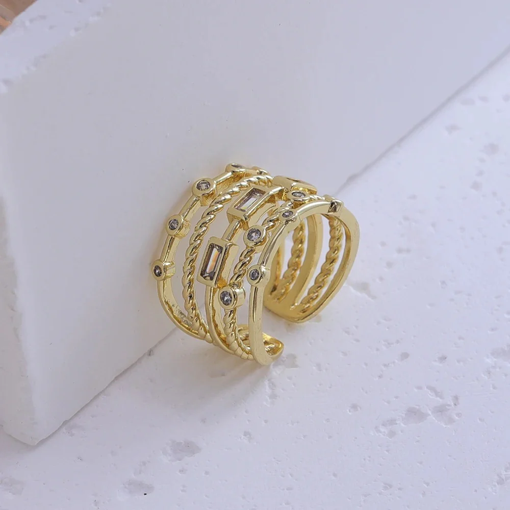 18k Hollow Inlaid Sun Ring - Image 4