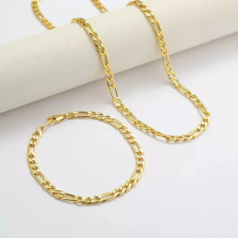 18k Plated Necklace and Bracelet Set