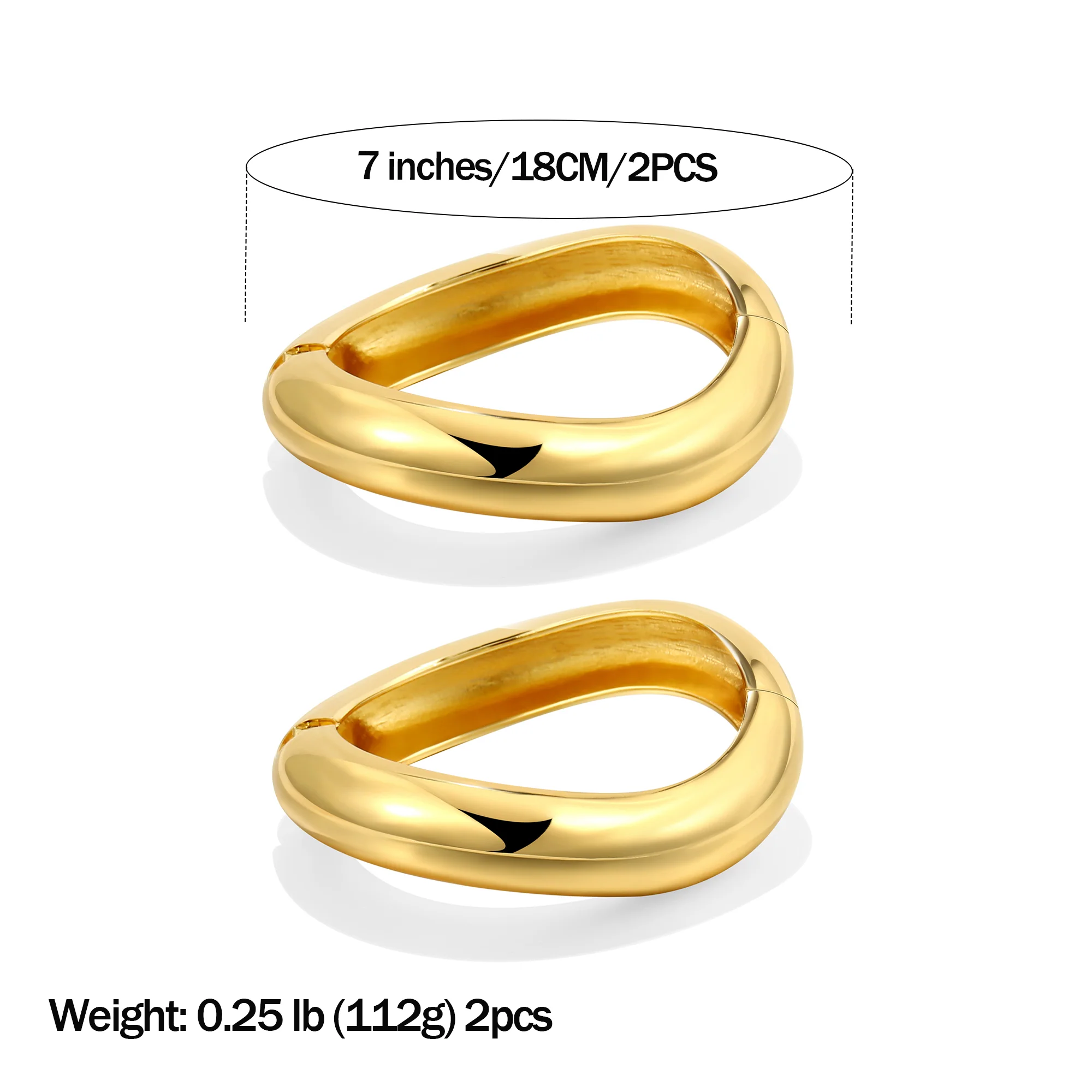 2pc Bold Sculpted Cuff Bracelet Set - Image 2