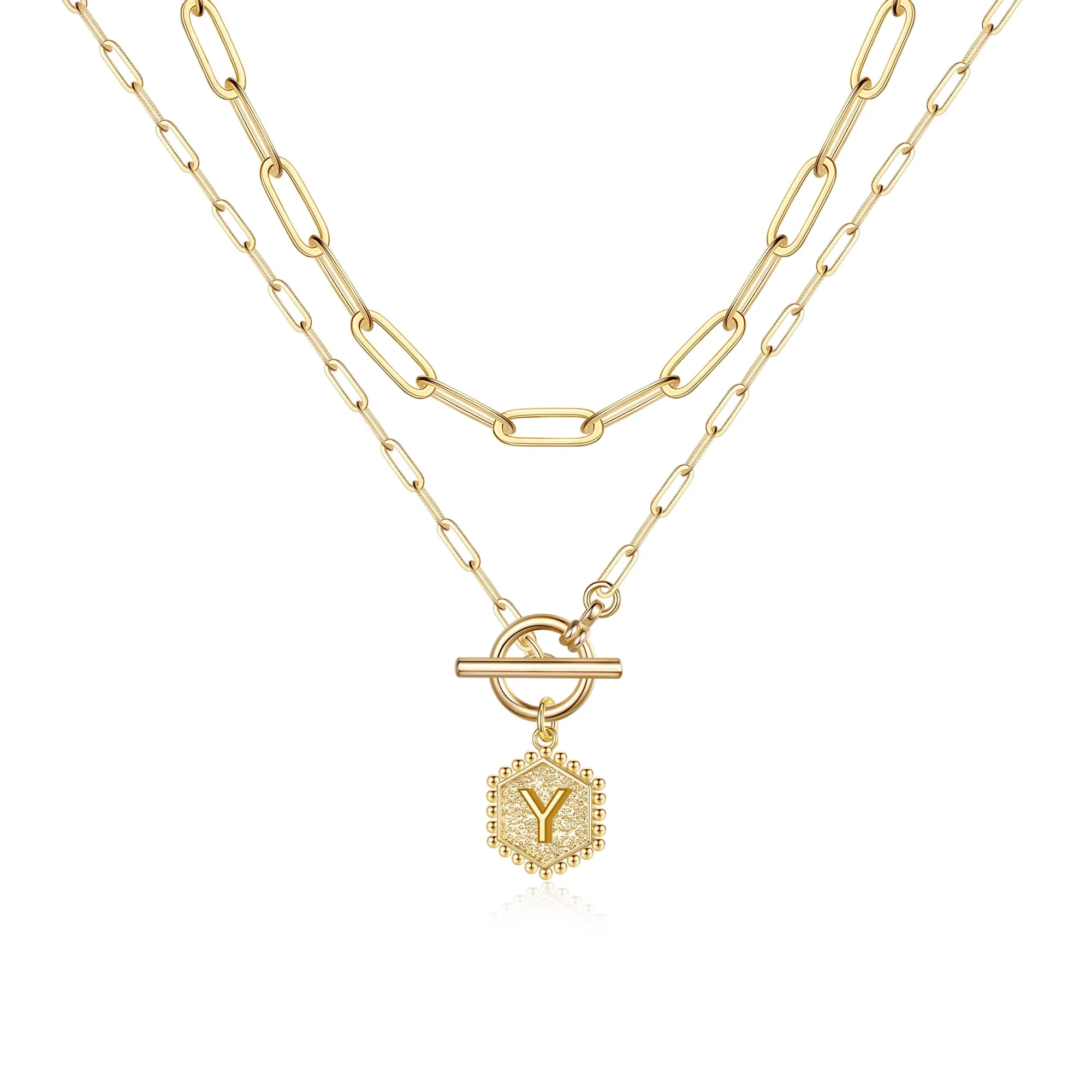 2pc Initial Toggle Necklace Set - Image 35