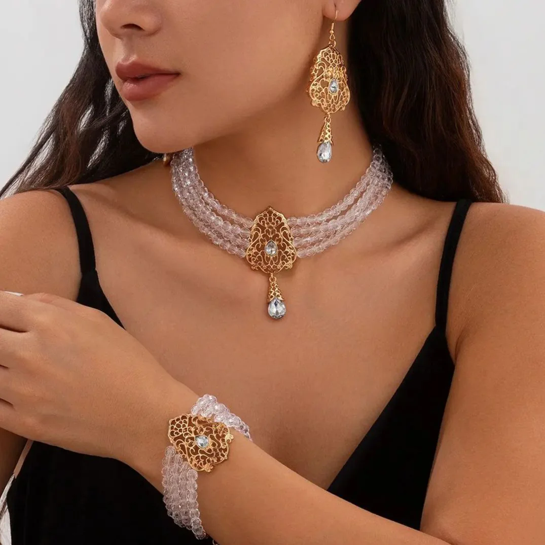 3pc Sparkling Crystal Bridal Jewelry Set