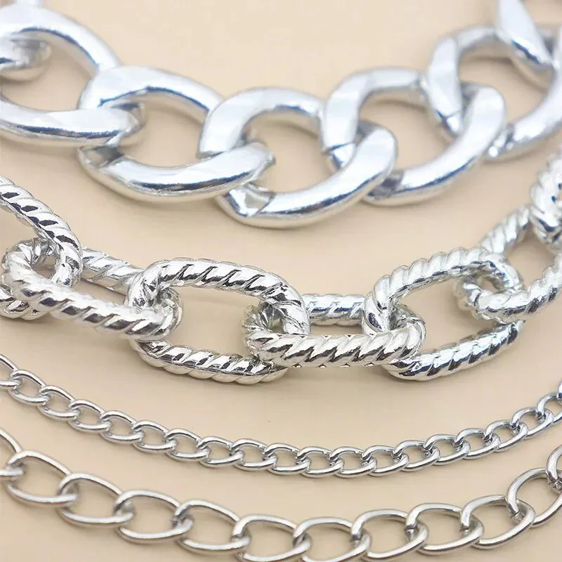 4pc Chunky Link Chain Bracelet Stack - Image 5