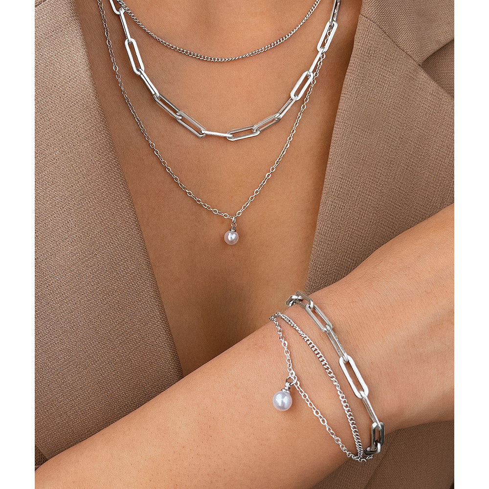 5pc Pearl Accent Jewelry Set - Image 2