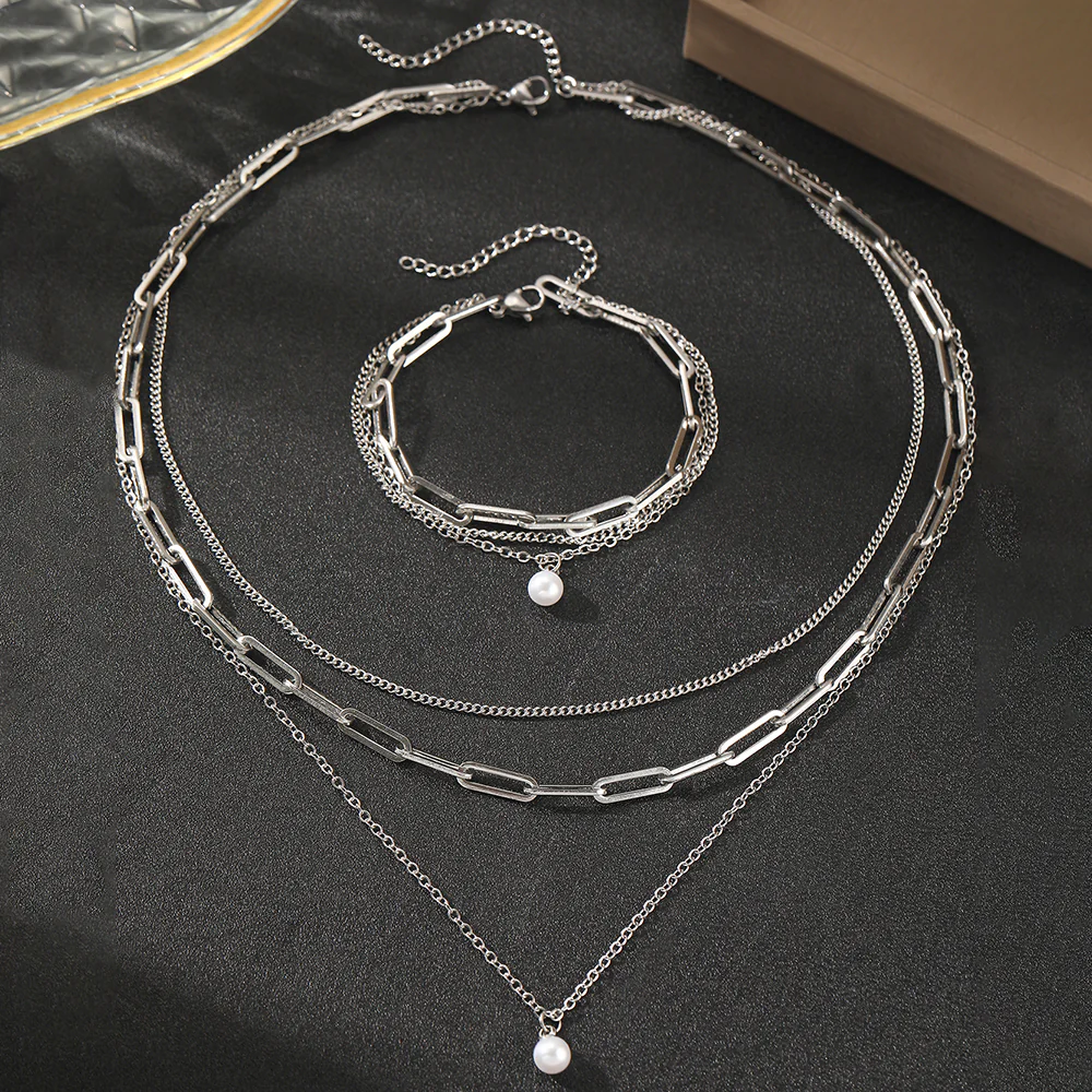 5pc Pearl Accent Jewelry Set - Image 4