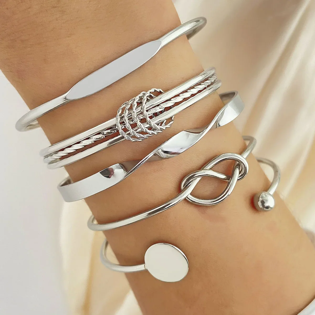 5pc Twist & Tie Bracelet Stack - Image 2