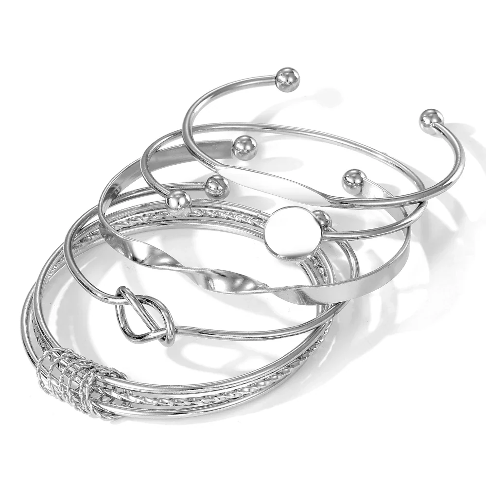5pc Twist & Tie Bracelet Stack - Image 4