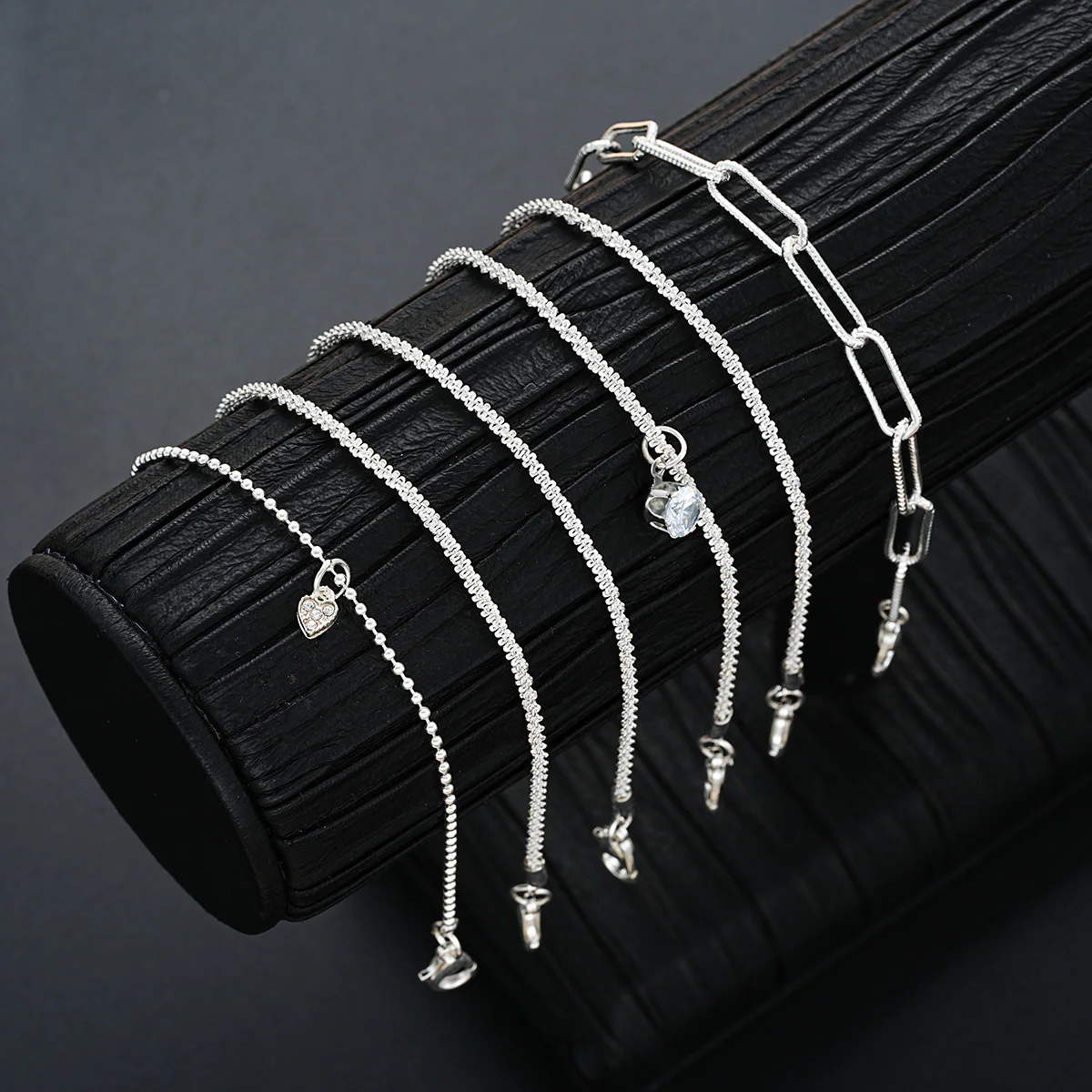 7pc Gold-Tone Dainty Chain Bracelet Set - Image 2