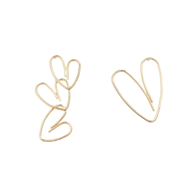 Abstract Heart Wire Earrings - Image 3