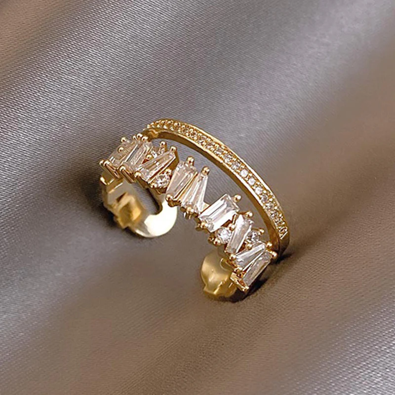 Adjustable Baguette CZ Statement Ring - Image 2