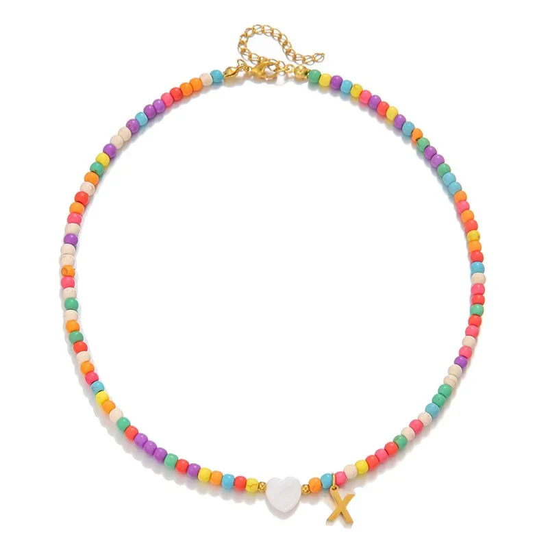 Colorful Initial Heart Necklace - Image 28