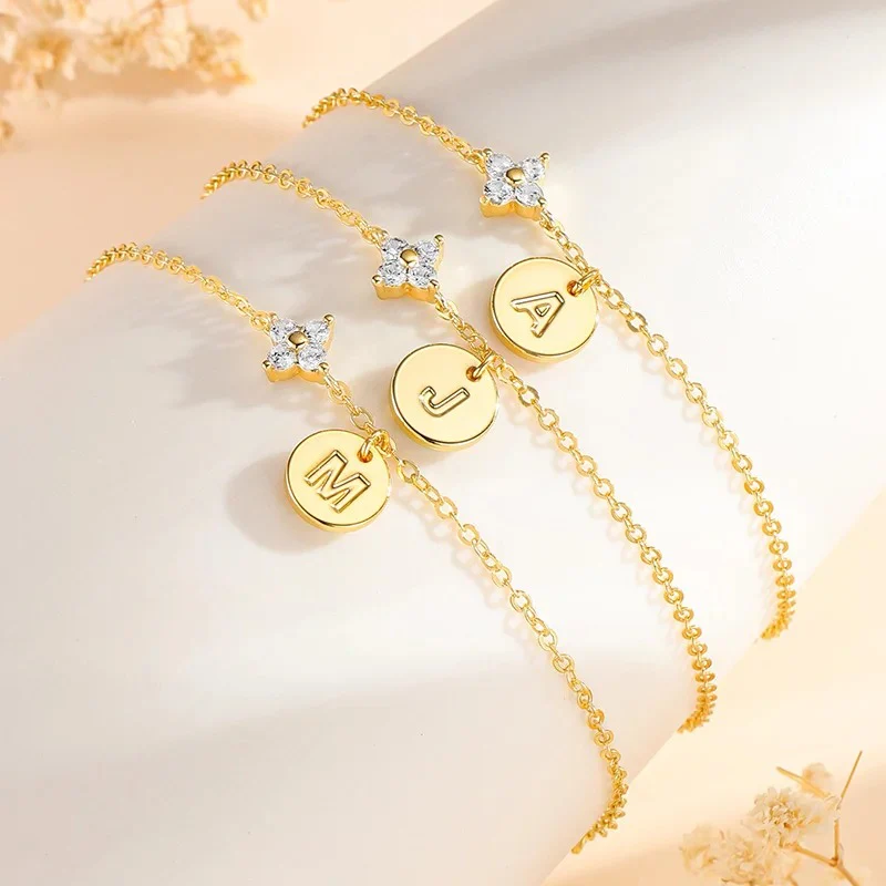 Dainty Initial Gemstone Bracelet - Image 2