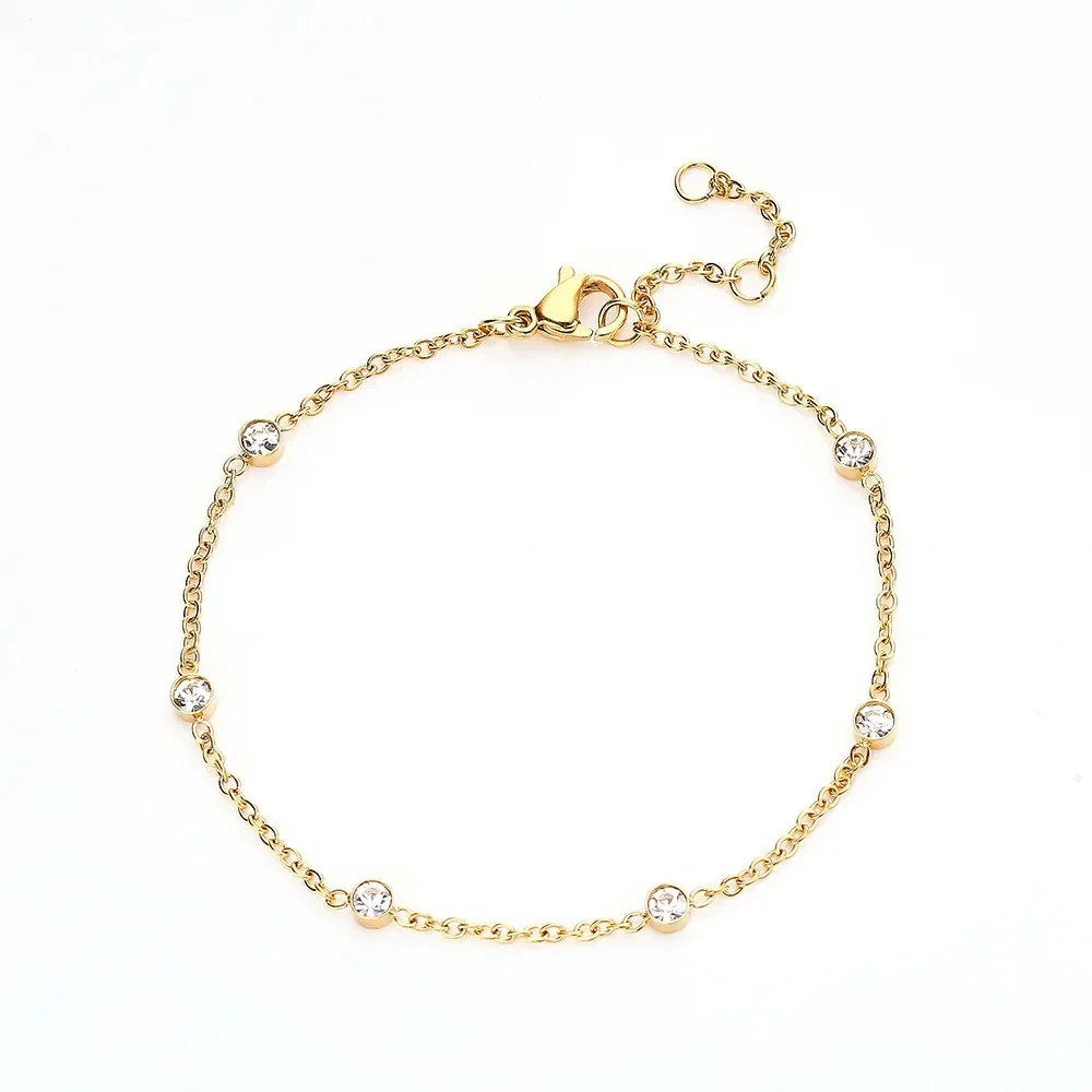 Dainty Six Crystals Bracelet