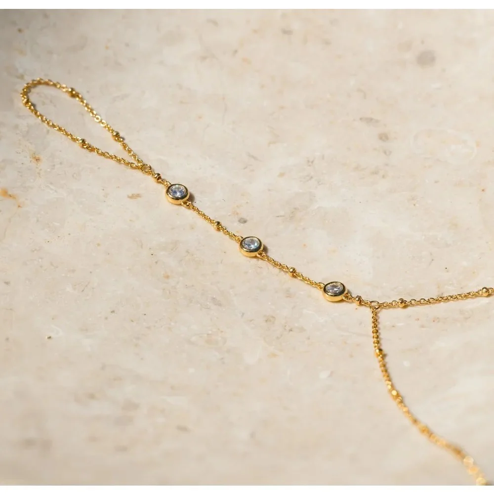Dainty Thin Link Hand Bracelet - Image 3