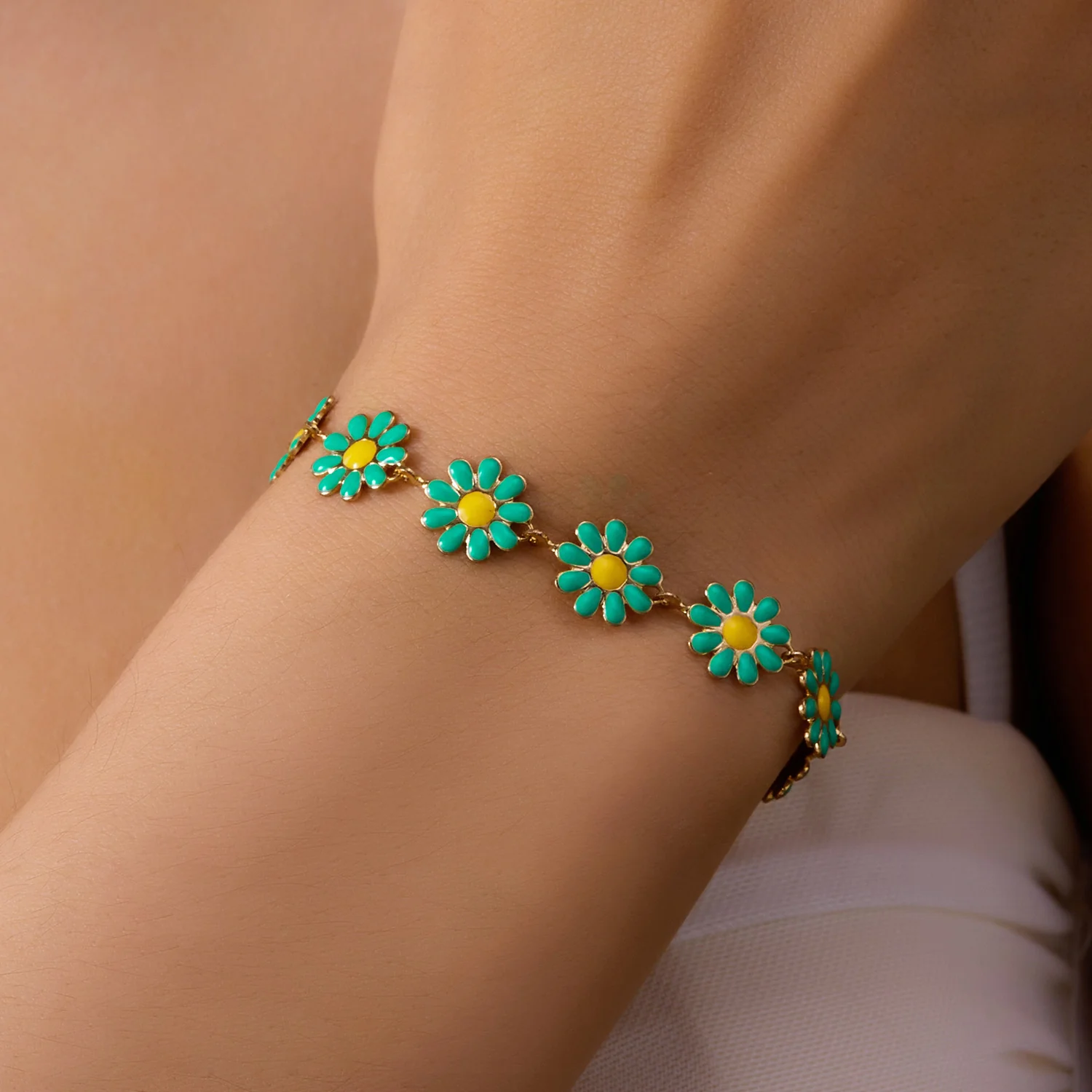 Daisy Chain Enamel Bracelet - Image 15
