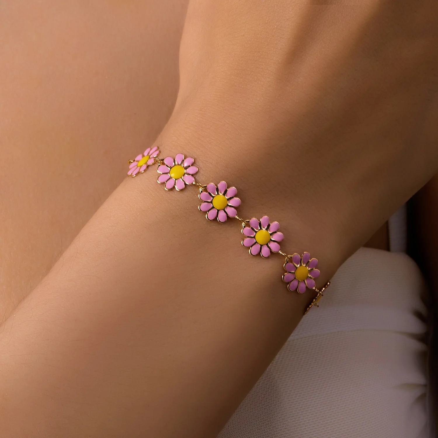 Daisy Chain Enamel Bracelet - Image 4