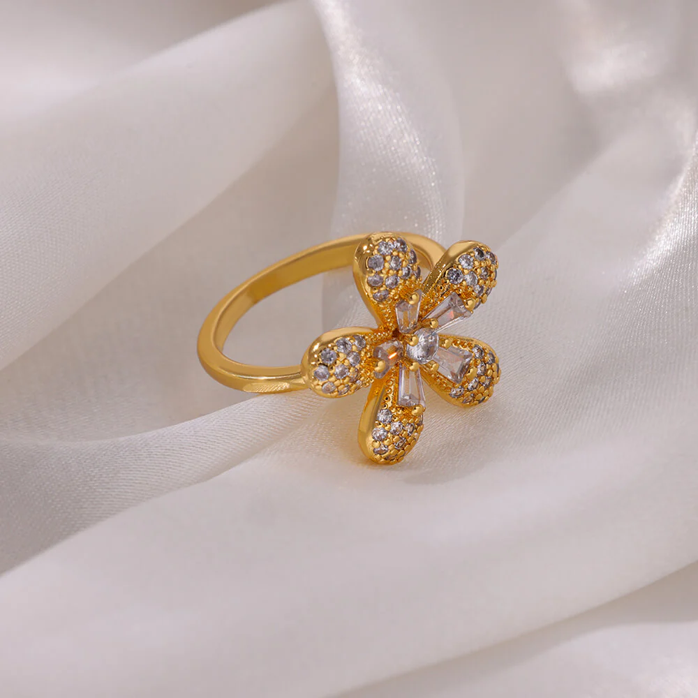 Diamond Bloom Cocktail Ring - Image 3