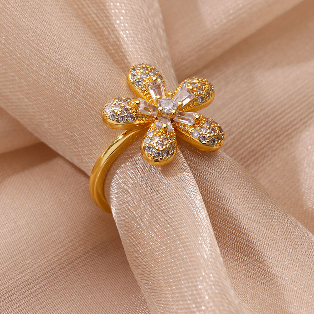 Diamond Bloom Cocktail Ring - Image 4