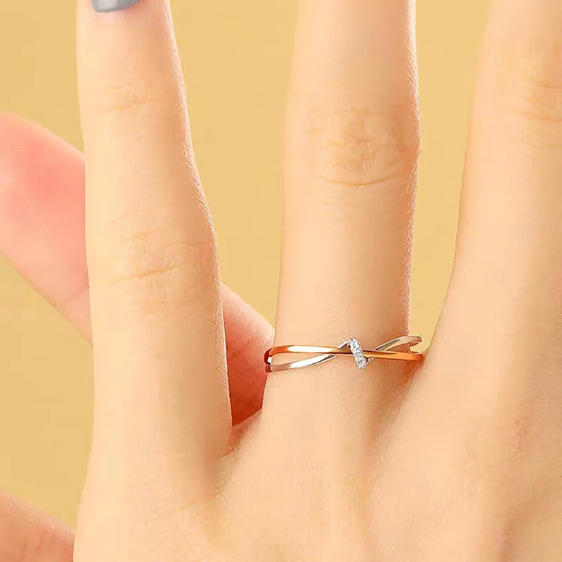 Elegant Twist Duo-Tone Ring