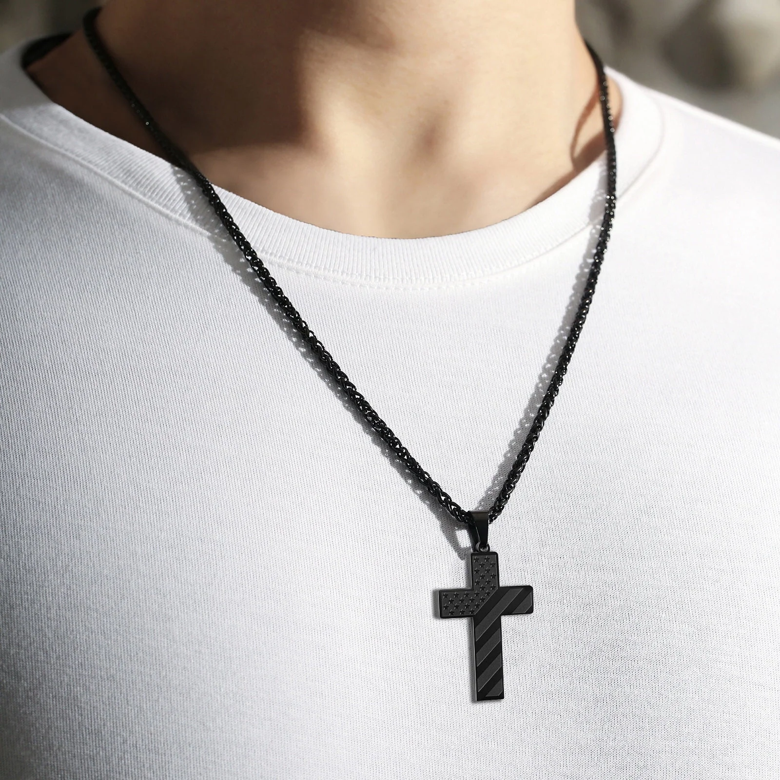 Flag Cross Verse Necklace - Image 8