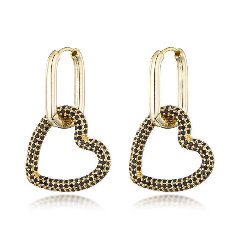 Geometric Hearts Hoop Earrings - Image 7