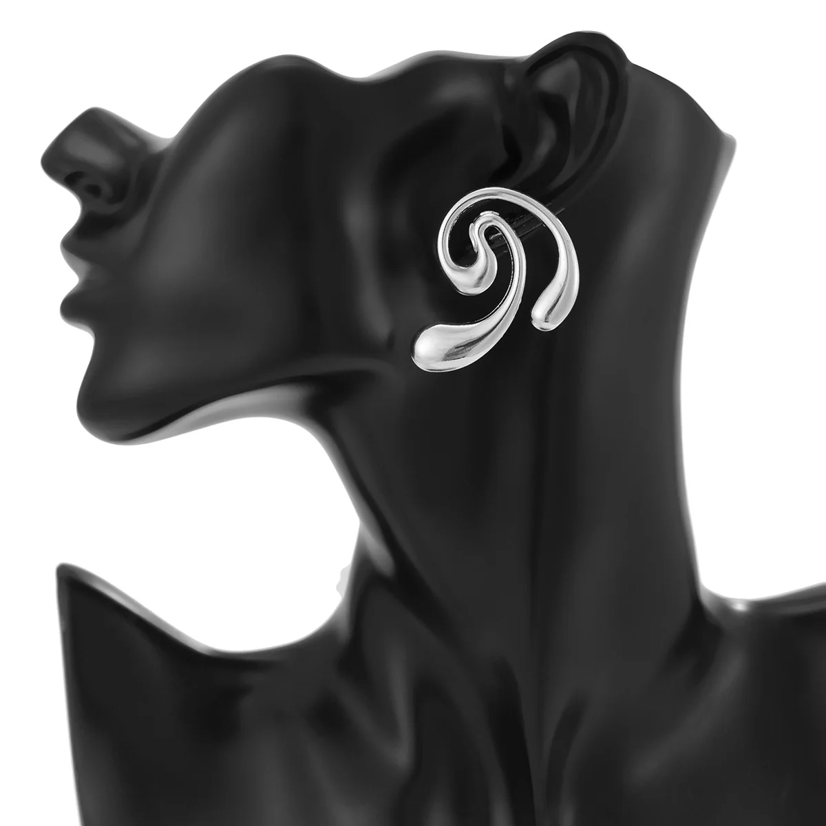 Geometric Metal Stud Earrings - Image 3