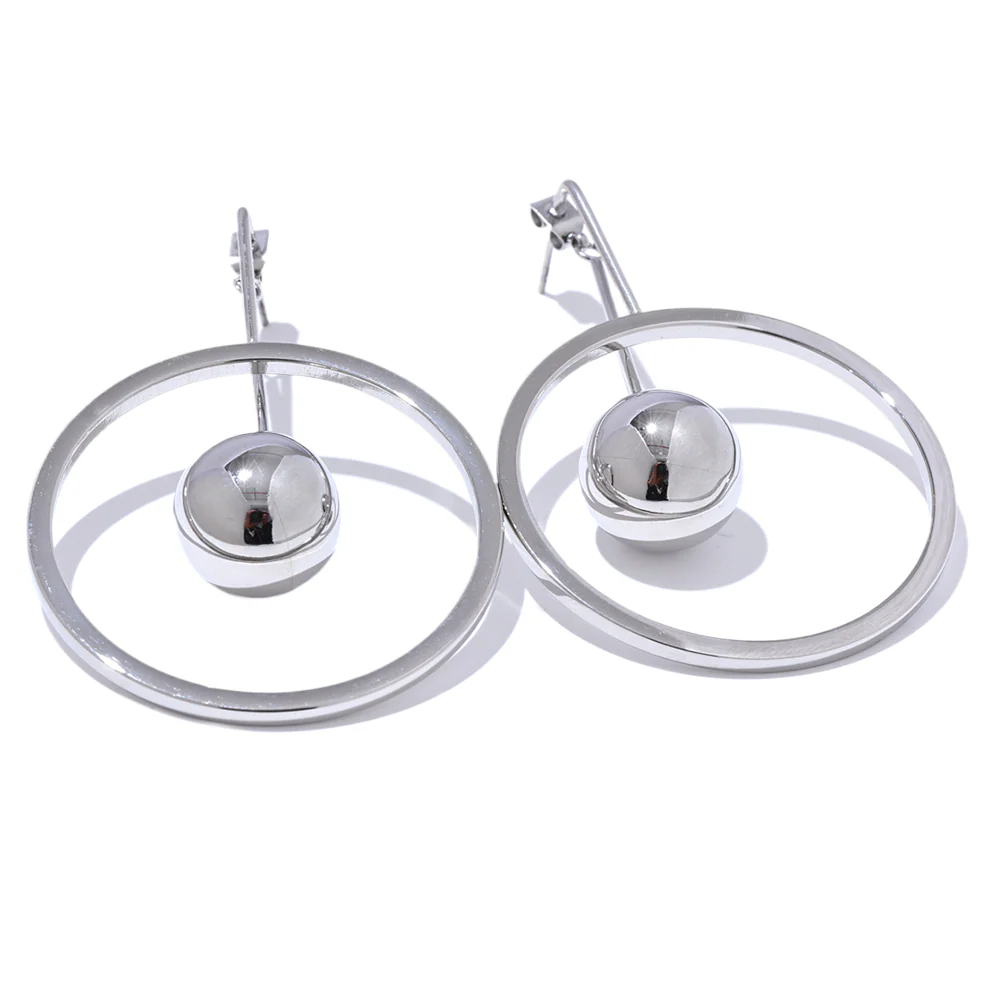 Geometric Sphere Drop Earrings - Image 3