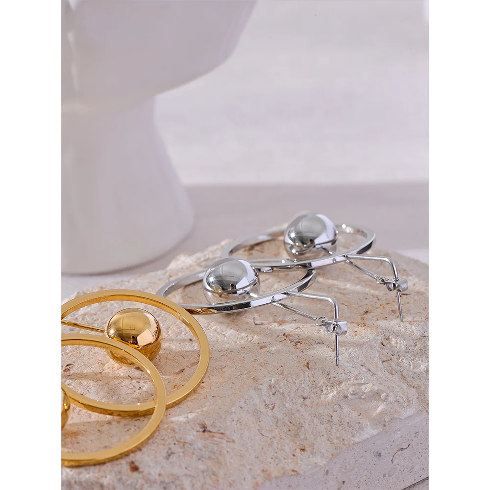 Geometric Sphere Drop Earrings - Image 5