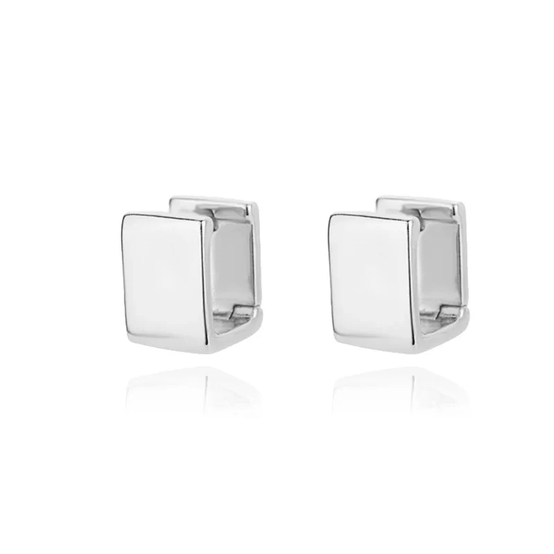 Geometric Square Hoop Earrings - Image 2