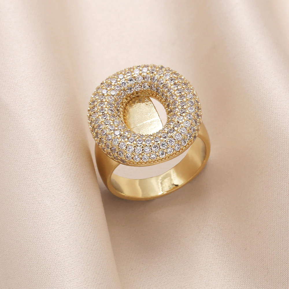 Gold Bubble Letter Initial Ring - Image 13