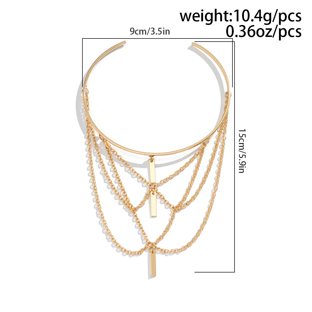 Gold Chain Tassel Arm Bracelet - Image 6