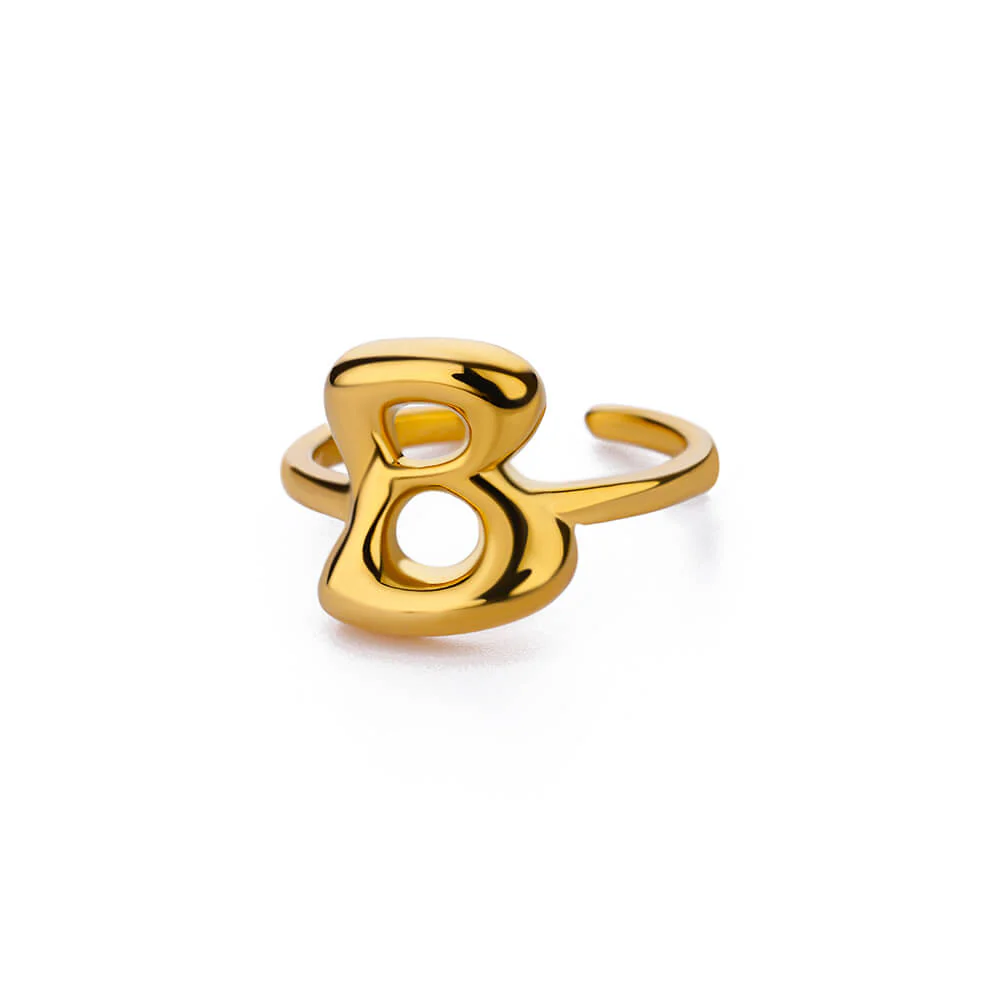 Gold Initial Statement Ring - Image 2