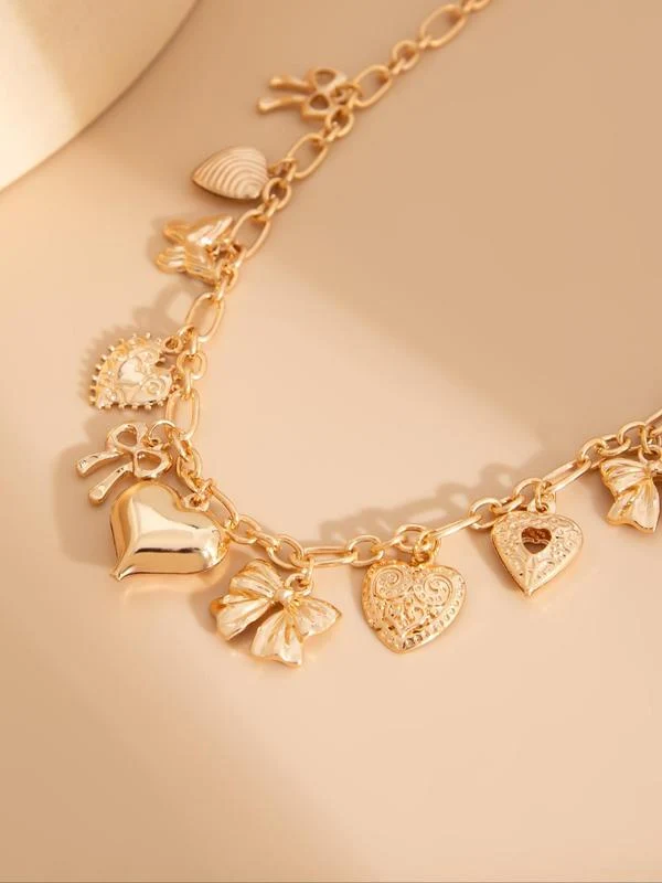 Heart Bow Charms Necklace - Image 5