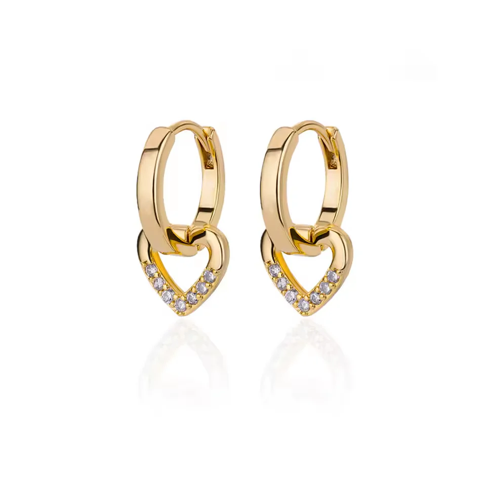 Hollow Heart Dangle Drop Earrings