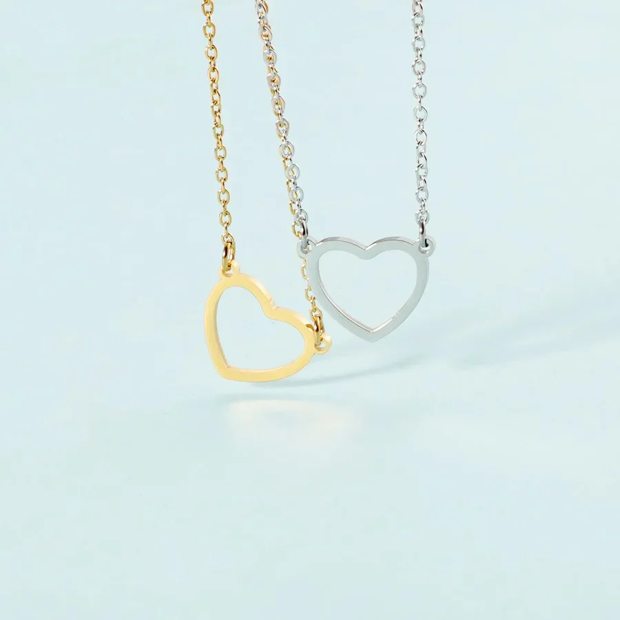 Hollow Love Heart Necklace - Image 3