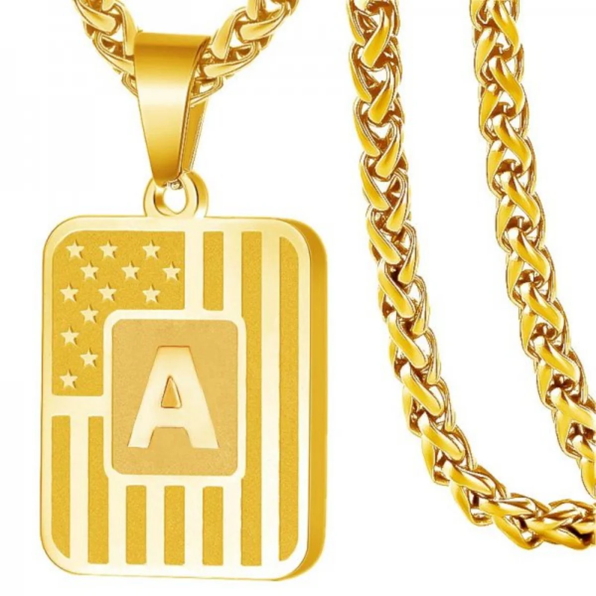 Initial Block Pendant Necklace - Image 2