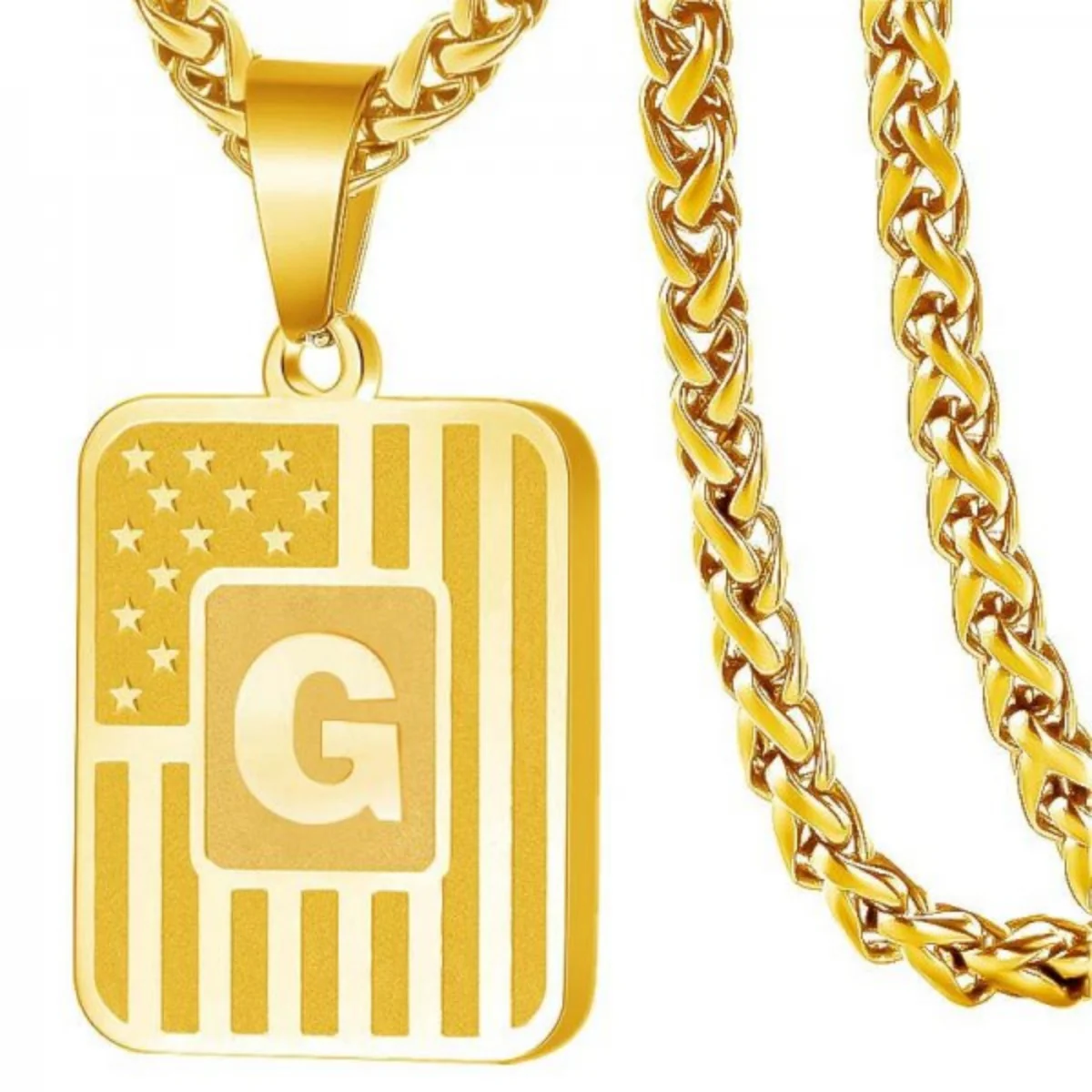 Initial Block Pendant Necklace - Image 8