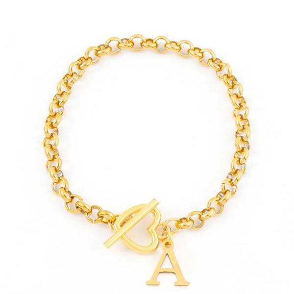 Initial Heart Toggle Bracelet - Image 4