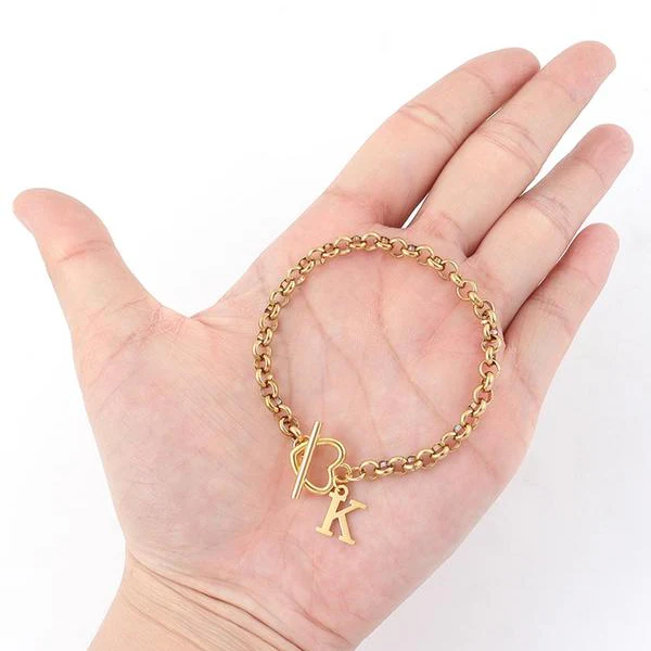 Initial Heart Toggle Bracelet - Image 5