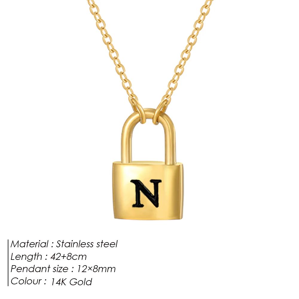 Initial Padlock Pendant Necklace - Image 14