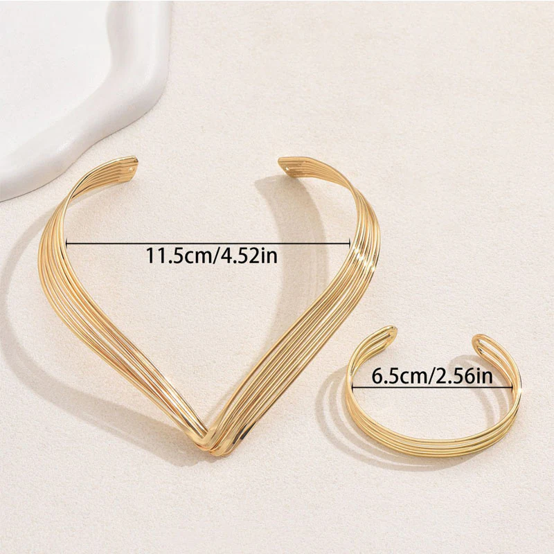 Irregular Choker & Bracelet Set - Image 2