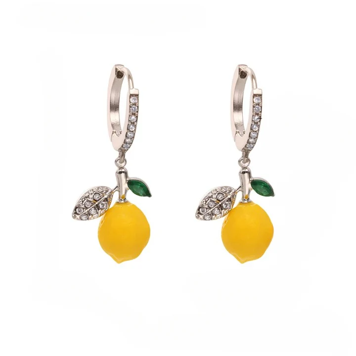 Lemon Fruit Stud Earrings - Image 2