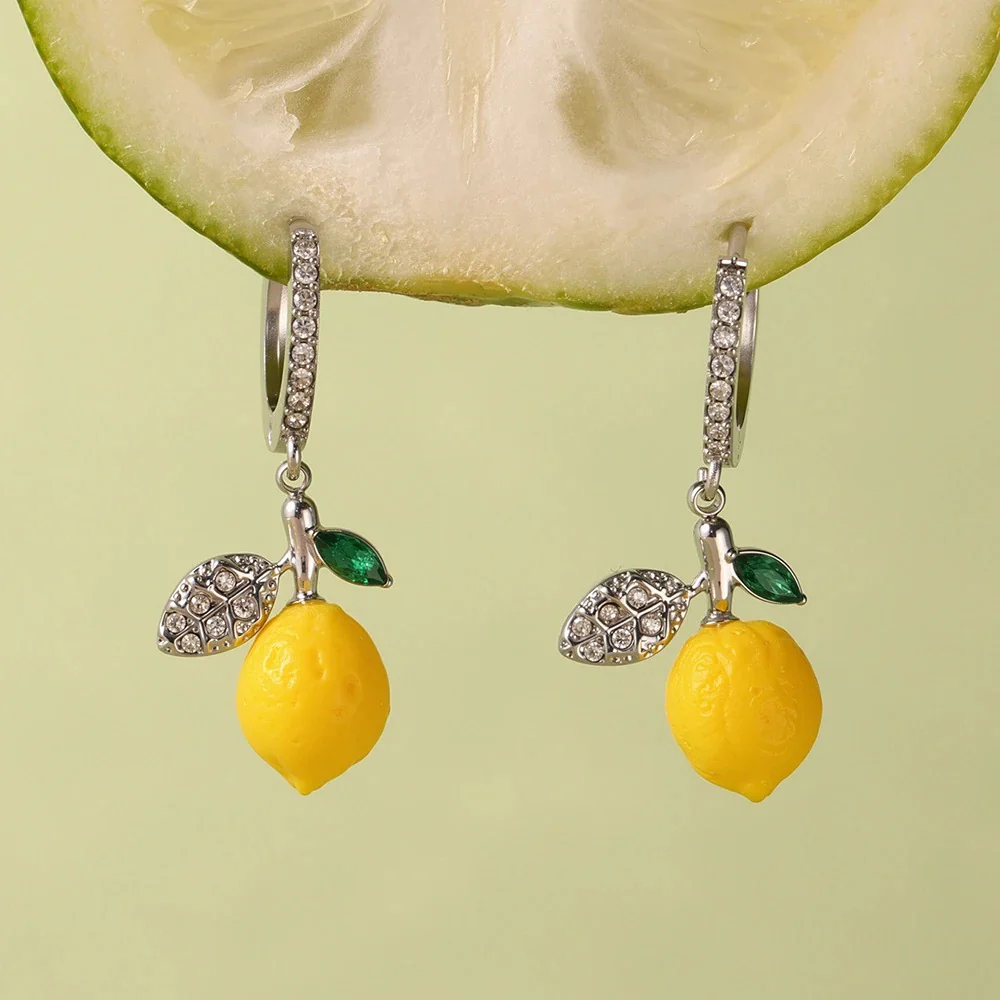 Lemon Fruit Stud Earrings - Image 3