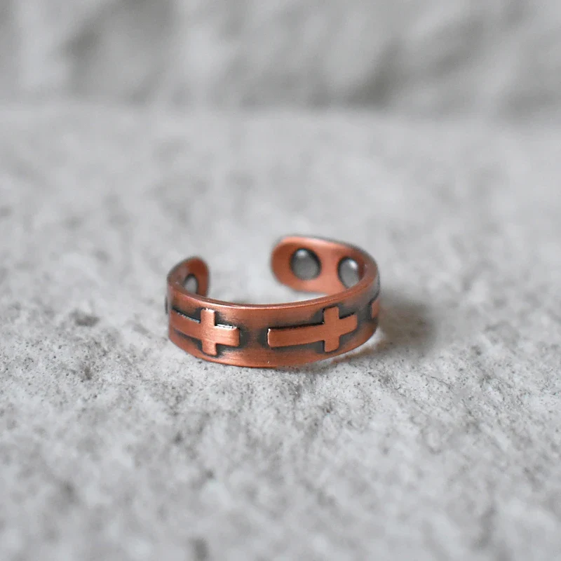 Cross Magnetic Copper Ring - Image 2